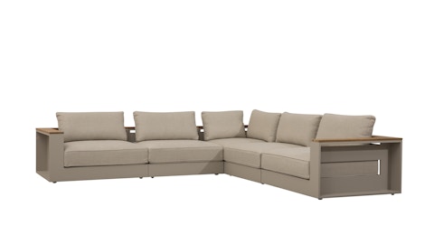 Torquay Outdoor Corner Lounge With Teak Accent 2 Thumbnail