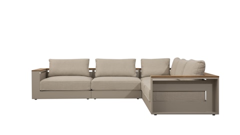 Torquay Outdoor Corner Lounge With Teak Accent 2 Thumbnail