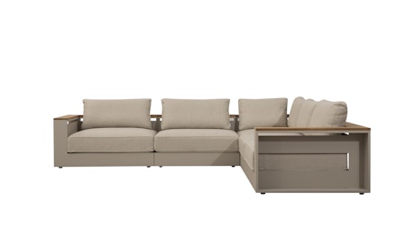 Torquay Outdoor Corner Lounge with Teak Accent