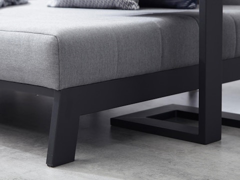 New Noosa Black Outdoor Fabric Sun Lounge Set With Side Tables 6