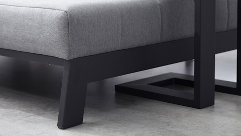 New Noosa Black Outdoor Fabric Sun Lounge Set With Side Tables 7 Thumbnail