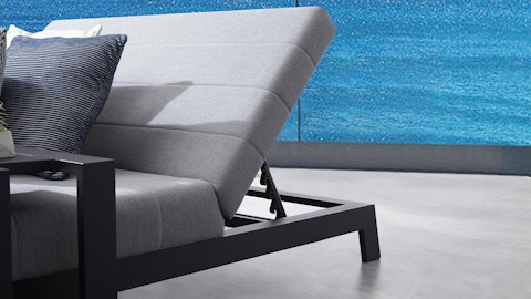 New Noosa Black Outdoor Fabric Sun Lounge Set With Side Tables 7 Thumbnail