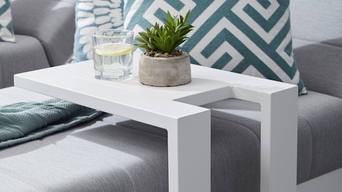 New Noosa White Outdoor Fabric Sun Lounge Set With Side Tables 8 Thumbnail