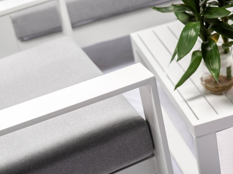 Riviera White Outdoor Lounge Set 3+1+1 With Coffee Table 5