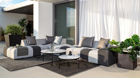 Bale Outdoor Chaise Lounge With Nested Coffee Tables