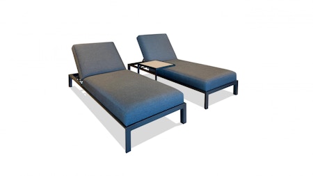 Manly Black Sunlounge Set With Side Table