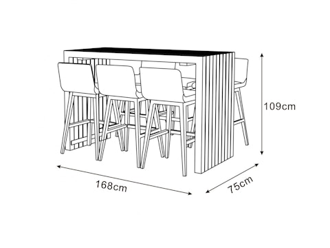 Kroes 7-piece Outdoor Aluminium Bar Set 4
