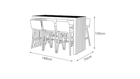Kroes 7-piece Outdoor Aluminium Bar Set 13 Thumbnail