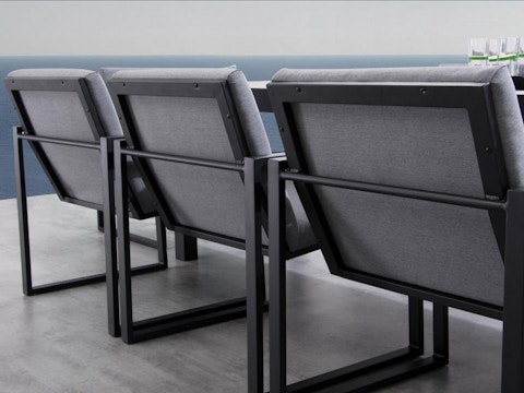Invini Black Large 9-piece Outdoor Ceramic Dining Set 3