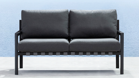 Manly Black Outdoor Two Seater Sofa