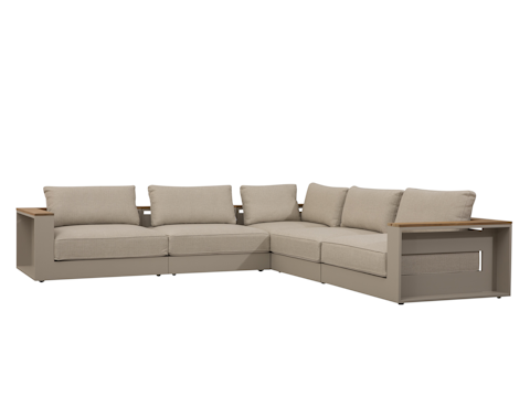 Torquay Outdoor Corner Lounge With Teak Accent 2