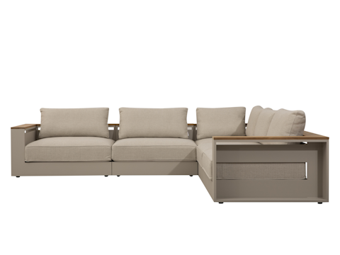 Torquay Outdoor Corner Lounge With Teak Accent 1
