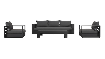 Mackay Charcoal Outdoor Sofa Suite 3 + 1 + 1 With Coffee Table
